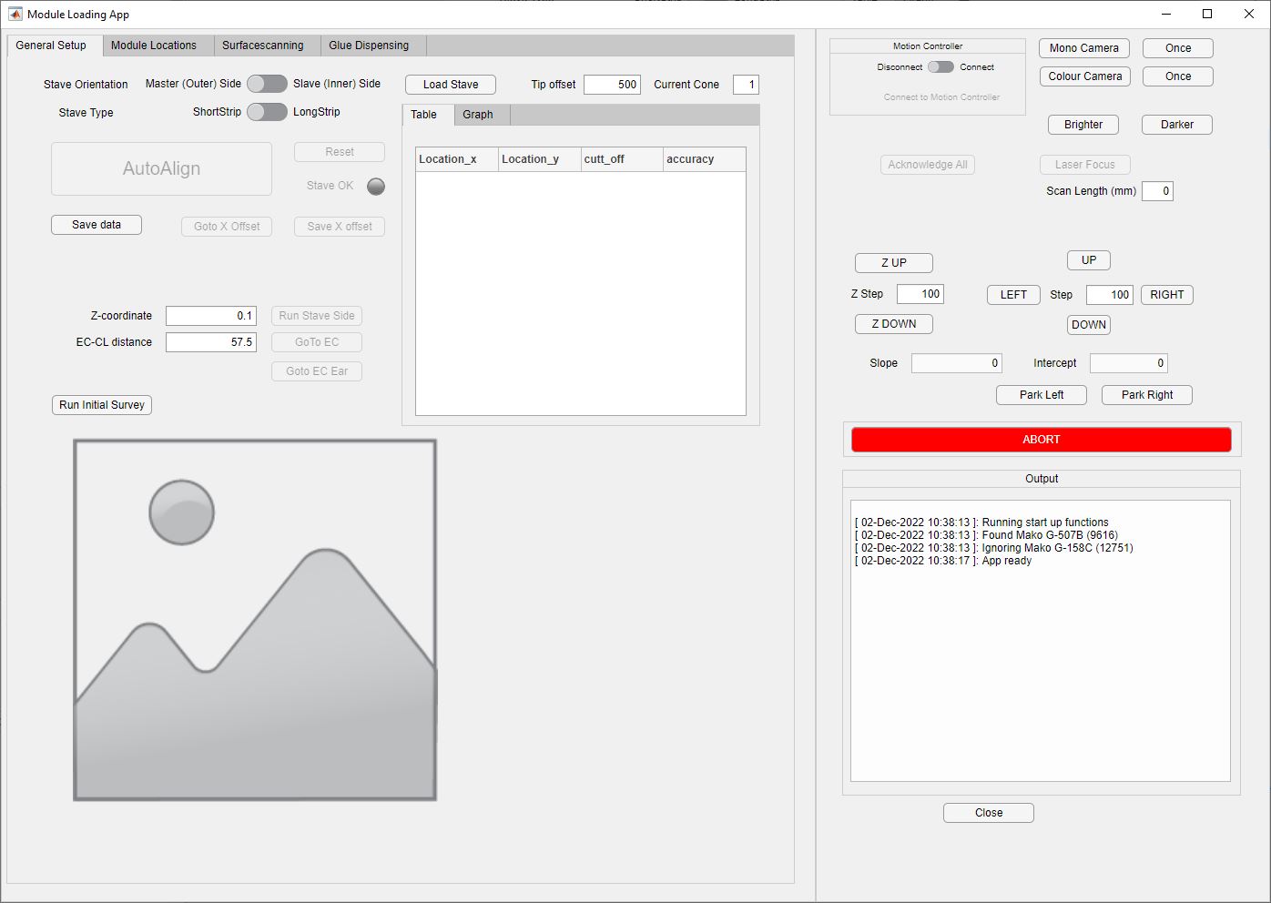 Strip Tracker Module Loading Software after being started